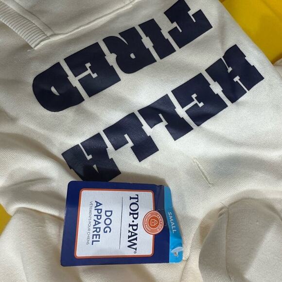 Top Paw Dog Apparel Cute White Hella' Tired Stretch Hoodie Size - S - Picture 6 of 7